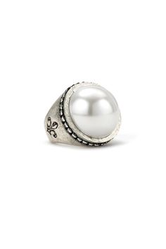 Austrian Crystal Signet Ring - Pearl | French Kande French Kande, Austrian Crystal, Ring Collections, Pearl Ring, Signet Ring, Jewelry Care, Ring Shopping, Jewelry Rings, Ring Size