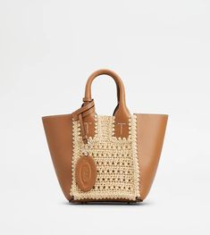 Woman MULTICOLOUR Tod's Double Up Shopping Bag in Leather and Raffia Mini XBWCLNAR1T0RGMPZ5O29 | Tods Luxury Natural Crochet Bag With Intrecciato Weave, Luxury Crochet Tote Bag With Intrecciato Weave, Top Handle Crochet Bag With Woven Leather, Designer Tan Bag With Braided Handles, Designer Tan Bags With Braided Handles, Tan Top Handle Bag With Braided Handles, Designer Crochet Bag With Braided Handles In Natural Color, Luxury Leather Crochet Bag With Leather Handles, Luxury Crochet Bag With Woven Leather