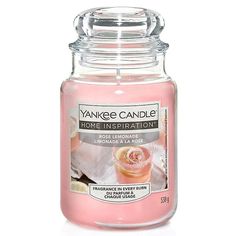 yankee candle home inspiration pink lemonade & rose scented jar candle, 3 - wick