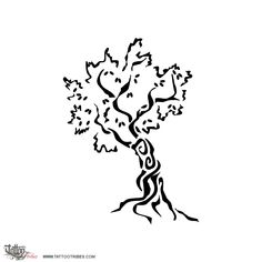 a black and white drawing of a tree