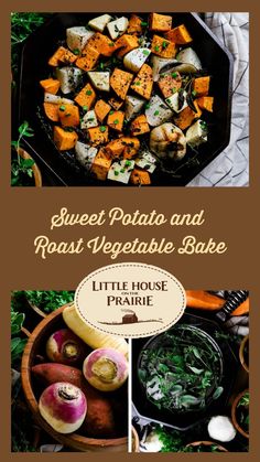 baked sweet potato and root vegetables bake