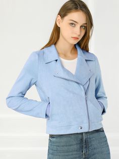 Shop Allegra K for casual short soft zip up faux suede biker moto jacket you are looking for, get more women's jackets for yourelf. Order now! Free Returns! Cropped Biker Jacket, Suede Biker, Faux Suede Moto Jacket, Moto Biker Jacket, Suede Moto Jacket, Faux Suede Fabric, Faux Suede Jacket, Women's Jackets, Suede Fabric