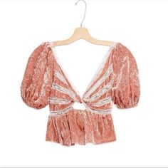 Free People New With Tags Crop Peplum Ruffle Feminine Mauve Elegant Pink Tops For Brunch, Fitted Pink Feminine Tops, Fitted Feminine Pink Tops, Pink Fitted Top For Brunch, Fitted Pink Tops For Brunch, Embroidered Cami Top, Layered Crop Top, Peplum Crop Top, Flowy Crop Top