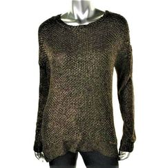 GRACE ELEMENTS ~ NEW DESIGNER ~ Womens Black Gold Metallic Hi-Low Hemline ~ Pullover Sweater Top ~ Asymetrical hem Manufacturer: Grace Elements Size: S Size Origin: US Manufacturer Color: Black/Gold Lurex Retail: $89.00 Condition: New with tags Style Type: Pullover Sweater Collection: Grace Elements Sleeve Length: Batwing, Dolman Bust Across front: 19 Inches   SUPER STRETCH Hi-Low Hemline 25" - 29" Neckline: Boatneck Material: 72% Acrylic/28% Nylon Fabric Type: Metallic Specialty: Open Stit Sweater Collection, Nylon Fabric, Black Metallic, Pullover Sweater, Pullover Sweaters, Knit Sweater, Sweater Top, Knitted Sweaters, Men Sweater