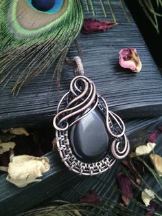 Ritual Black Agate necklace Wire wrapped jewelry Victorian Pendant Designs, Wire Wrapped Stone Jewelry, Jewelry Victorian, Popular Necklaces, Witch Necklace, Wrapping Jewelry, Wire Wrapped Jewelry Diy, Dark Witch, Victorian Pendants