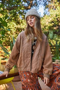 This vintage-inspired piece is made with a relaxed, lived-in feel and a mix of textures, so you'll feel like you're wearing your BF's jacket but you won't have to fight him for it!Fits true to size with a relaxed fit. Material: 100% cotton Trendy Cotton Outerwear For Casual Gatherings, Brown Cozy Outerwear With Relaxed Fit, Trendy Cotton Outerwear For Casual Wear, Casual Outerwear With Corduroy Collar For Fall, Casual Fall Outerwear With Corduroy Collar, Trendy Fall Outerwear With Patchwork, Cozy Cotton Outerwear For Spring, Cozy Brown Outerwear With Relaxed Fit, Trendy Fall Outerwear For Casual Gatherings