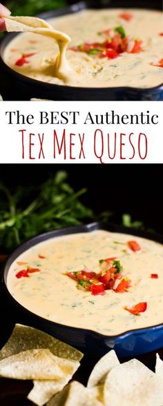 The BEST Tex Mex Quesomade WITHOUT Velveeta and RotelThis recipe is just like what you find in restaurants. Tex Mex Queso, Cheese Dip Mexican, Chips Dip, Parties Food, Fresh Drink, Cheesecake Dip, Mexican Cheese