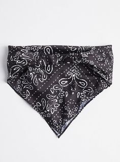 FIT 10” wide x 10. 5” long. MATERIALS + CARE Man-made materials. 100% cotton. Machine wash cold. Dry low. Imported. . DETAILS Paisley print. The best plus size women's bandana - cotton black scarves in multi. Rock your look from Torrid to Festivals like Coachella and Lollapalooza, a concert, a show, or just for fun! Black Bandana For Summer Beach, Black Bandana For Summer Beach Outings, Black Bandana For Beach And Summer, Patterned Casual Bandana For Festival, Casual Patterned Bandana For Festivals, Summer Cotton Patterned Bandana, Black Bandana With Bandana Print For Festivals, Summer Cotton Bandana With Paisley Print, Black Cotton Bandana For Festival