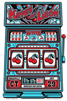 a drawing of a slot machine with red and blue colors