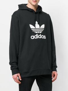 Adidas Adidas Originals Trefoil Hoodie - Farfetch Black Palette, Adidas Original, The Court, Print Logo, Quality Clothing, Black Hoodie, Size Clothing, Classic Black, Adidas Originals