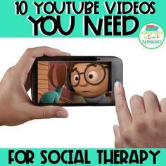 someone is holding up their cell phone to take a picture with the text, 10 youtube videos you need for social therapy