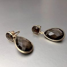 Nimu Earrings With Smoky Quartz Luxury Gold Smoky Quartz Jewelry, Elegant Faceted Smoky Quartz Jewelry, Elegant Brown Crystal Earrings Gift, Elegant Smoky Quartz Jewelry For Formal Occasions, Dreamy Jewelry, Casual Pieces, Popular Earrings, Tree Of Life Earrings, Jewelry Photoshoot