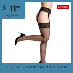 ALL IN ONE - Lace Waist, Garter, and Lace top stocking. This unique style will make you feel oh so sexy!!Features: Stretch FabricFiber Content: 88% Nylon, 12% SpandexFabric Description: KnitLeg Fiber Content: 88% Nylon, 12% SpandexCare: Line Dry, Hand WashCountry of Origin: Made in US Compression Pantyhose, Calf Cramps, Womens Abs, Retro Lingerie, Stockings Heels, Body Shots, Leather Lingerie, Black Stockings, Stylish Clothes For Women