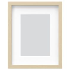 a white frame with a light brown border on the bottom and an empty gray background