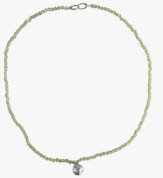 10.0-10.5mm Blue Baroque Akoya Pearl and Peridot Necklace - Marina Korneev Pearls Pearl And Peridot, Light Green Color, Peridot Necklace, Elegant Necklace, Akoya Pearls, Elegant Necklaces, Necklace Sterling Silver, Rhodium Plated, Green Color