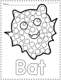 a bat worksheet with the word bat in it's center and an image of