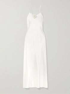 White Satin Evening Slip Dress, Elegant White Satin Slip Dress, Elegant Satin Midi Dress For Daywear, Elegant White Slip Dress With Bias Cut, Elegant White Bias Cut Slip Dress, White Satin Formal Slip Dress, Formal White Satin Slip Dress, Elegant White Silk Slip Dress, Elegant White Slip Dress For Wedding Night