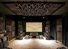 a home theater with speakers and sound equipment