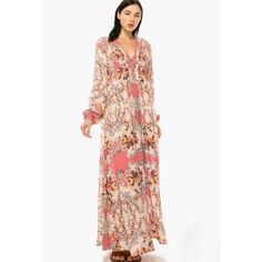 Nwt Sweep Into The Garden Party In This Flowy Empire-Waist Dress Fashioned In A Spirited, Vintage-Look Floral Print. V-Neck Long Sleeves With Elastic Cuffs 100% Rayon Hand Wash, Dry Flat Imported True To Size. S=4-6, M=8-10, L= 12-14, Xl= 16-18. Y2k, Summer, Spring, Striped, Retro, 60s, 70s, Boho,Bohemian, Lightweight, Airy, Breezy, Date, Brunch, Hollywood, Celebrity, Melrose, Sustainable, Eco-Conscious, Eco-Friendly, Fitted, A-Line, Fit & Flare Spring, Retro, Midi, Thigh Split, Velvet, Stretch, Pink Long Sleeve Maxi Dress For Daywear, Pink Long Sleeve Maxi Dress For Vacation, Bohemian Pink Maxi Dress For Brunch, Pink V-neck Maxi Dress With Floral Print, Pink Bohemian Maxi Dress For Daywear, Hollywood Celebrity, Retro 60s, 70s Boho, Y2k Summer