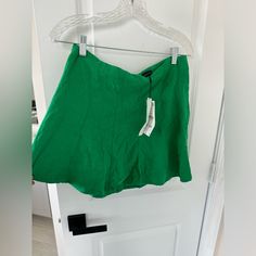 Brand New Green Zara Skirt In Large. Never Worn. Brand New With Tags Green Casual Skort (shorts Skirt), Casual Green Skort (shorts With Skirt Shape), Trendy Green Flared Skirt Bottoms, Zara Flared Skirt For Summer, Green Mini Length Bottoms For Vacation, Casual Skirted Shorts In Green, Casual Green Mini Skirt For Vacation, Zara Green Vacation Skirt, Green Zara Shorts For Day Out