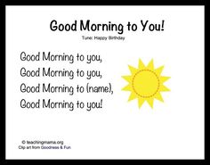 a good morning to you card with the sun in the middle and words on it