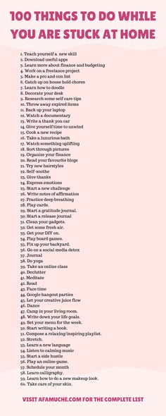 Productive Activities, Keep Yourself Busy, 100 Things To Do, Self Care Bullet Journal