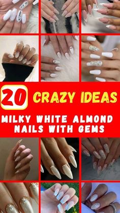 White Almond Nails, Simple Nail Designs, Nail Designs Spring, Blooming Flowers, Almond Nails, Spring Nails