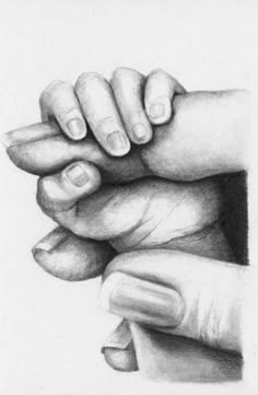 a drawing of two hands holding each other