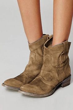 Low Heel Slip On Boots 5-Khaki Cheap Ankle Boots, Flat Heel Boots, Western Ankle Boots, Low Heel Boots, Winter Fashion Boots, Slouchy Boots, Spring Boots, Winter Ankle Boots, Rounded Toe Boots