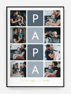 a collage of photos with the words papa on it