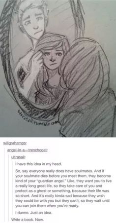 a drawing of a man and woman looking at their reflection in a mirror with the caption'i have this idea in my heart