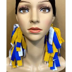 Hey Girl, Hey! Be the fashion statement at your next outing with this cute, chic, light weight Frayed  fabric fringe earrings. These earrings will set you apart from everyone. This lovely trio comes with light, medium, and dark wash denim to complete the look. Trendy Blue Tassel Earrings With Fringe, Trendy Blue Fringe Earrings, Sigma Gamma Rho Sorority, Hey Girl Hey, Sigma Gamma Rho, Fabric Earrings, Gold Fabric, Lightweight Earrings, Greek Life