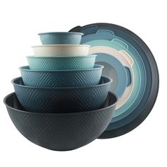 five bowls stacked on top of each other