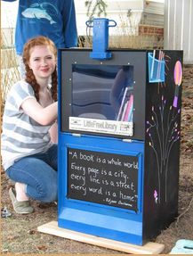 Little Free Library 2 Gold Award Ideas, Library Pics, Girl Scout Silver Award, Girl Scout Gold Award, Book Literature