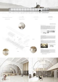 an architectural drawing shows the interior and exterior of a building with many different sections, including bookshelves