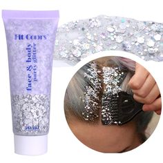 PRICES MAY VARY. MERMAID SEQUINS --- Our holographic silver body glitter gel contains 50ml/pack.Large number of holographic sequins,mixing with fine and chunky glitter, the color and shine of the laser sequins vary with the perspective, like a rainbow EASY TO APPLY and LONG LASTING --- 1989 Singer Concerts body Chunky Glitter is a glitter body gel that is sticky, so you don't need to use glue when using it,save your makeup time.It can be used directly in the body wherever you want to decorate. A Glitter Hair Gel, Glitter Bodysuit, Festival Makeup Glitter, Vibrant Makeup, Festival Glitter, Rave Accessories, Body Gel, Mermaid Sequin, Cosmetic Glitter