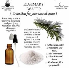 rosemary water with instructions for how to use it