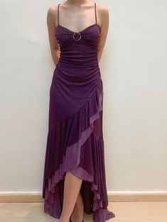 Party Dress Purple, High Low Party Dresses, Prom Dress Inspo, Purple Prom, Vintage Party Dresses, High Low Prom Dresses, Purple Prom Dress, Prom Dress Inspiration, Ball Gowns Evening