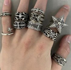 Chrome Hearts Rings Aesthetic, Chrome Hearts Jewelry Aesthetic, Chrome Heart Rings, Chrome Clothing