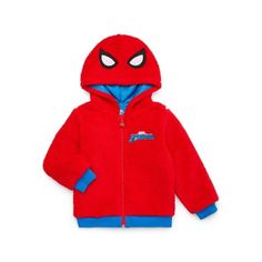 The Spider-Man Toddler Boy Plush Fleece Full-Zip Cosplay Hoodie is an action-packed and cozy addition to any young superhero's wardrobe. Crafted in a plush fleece fabric, this hoodie ensures warmth and comfort for your little web-slinger. The full-zip design makes it easy to wear, while the vibrant Spider-Man-themed details, including the iconic spider logo and mask-like hood, allow toddlers to transform into their favorite Marvel hero. Perfect for playtime, costume parties, or casual outings, t Hooded Winter Outerwear With Cartoon Print, Winter Hooded Outerwear With Cartoon Print, Hooded Character Print Sweatshirt For Winter, Hooded Character Print Fall Outerwear, Playful Character Print Hoodie For Winter, Playful Winter Hoodie With Character Print, Playful Winter Fleece Outerwear, Playful Character Print Winter Hoodie, Hooded Winter Outerwear With Character Print