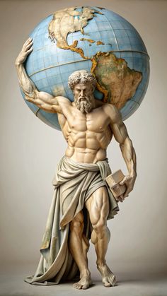 an image of a man holding the world on his shoulders