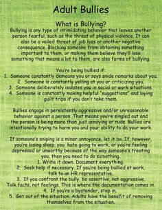 Adult Bullies, School Hallways, Healthy Routine, Charitable Organizations, Interesting Information, Co Workers, Narcissism, Counseling, Self Help