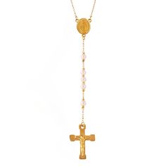 Jesus Cross Pendant Long Pearl Necklace Spiritual Cross-shaped Pearl Chain Jewelry, White Cross Chain Jewelry, White Cross-shaped Chain Jewelry, Elegant White Crucifix Necklace, White Crucifix Necklace For Jewelry Making, Elegant Adjustable Crucifix Jewelry, Elegant Pearl Pendant Crucifix Jewelry, Elegant Nickel Free Crucifix Necklace, White Crucifix Pearl Necklace As A Gift