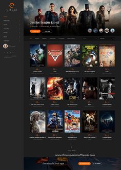 an image of a website page with movies on the screen and other items in it