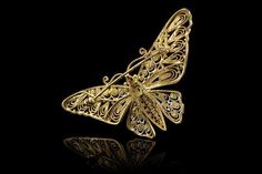 "This is a very beautiful, vintage and unique GERMAN STERLING c. 1970 pin brooch (7.0g). The pin has a marvelous butterfly shape with filigree sterling (bottom has GERMAN STERLING). It measures 2 3/4\" x 1 1/4 wide. The pin has a very elegant feel to it and is in in very good condition. 0.7 AOJBO70-710" Elegant Collectible Butterfly Brooches, Elegant Butterfly Brooch For Collectors, Elegant Butterfly Brooches For Collectors, Elegant Butterfly Brooch, Elegant Collectible Butterfly Jewelry, Butterfly Pin, Butterfly Shape, Pin Brooch, Brooch Pin