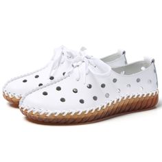 Women's Genuine Leather Moccasins Comfortable Lace-up Handmade Summer Flats Ballet Shoes  -  GeraldBlack.com White Summer Sneakers, Summer Sneakers, Women Flats, Leather Moccasins, Basic Fits, Woman Bags Handbags, Genuine Leather Shoes, Ladies Shoes, Leather Shoes Woman