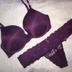 Purple Lingerie, Cute Lingerie, Lingerie Outfits, Pretty Lingerie, Beautiful Lingerie, Bras And Panties, Bra And Panty Sets, Victoria Secret