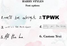 harry styles font options for tpwk