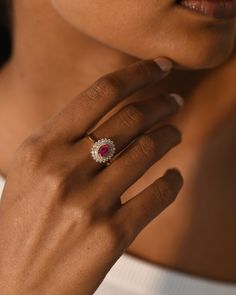 "Vintage Ruby Ring/Diamond Wedding Ring/14k Solid Gold/Oval Ruby Ring/Engagement Promise Ring/Red Ruby/Alternative Bridal/Anniversary Ring ★ ★ ★ ★ CUSTOM/DUTY FREE SHIPPING WORLDWIDE, BUYERS DON'T HAVE TO PAY ANY CUSTOM FEES WHILE IMPORTING ★ ★ ★ ★ Details Made to order Material: 14k/18k Gold Color Options: Yellow Gold, White Gold, Rose Gold ★ Center Stone: Oval, Ruby Size: 5x7 mm Approx Weight (Ct): 0.835 ★ Band Stones: Diamond Round Size: 1.1 mm * 20 No.s, 1.5 mm * 20 No.s Approx Weight (Ct): Oval Brilliant Cut Ring For Wedding, Oval Ruby Ring With Diamond, White Gold Ruby Ring With Halo For Wedding, Oval Promise Ring In Fine Jewelry Style, Elegant Oval Cabochon Ruby Ring For Wedding, Oval Cluster Ring With Halo For Anniversary, Oval Diamond Ring With Halo Setting For Wedding, Oval Halo Diamond Ring For Wedding, Oval Wedding Ring With Prong Setting