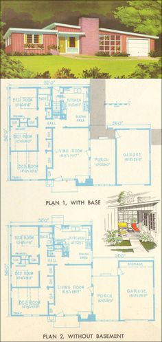 an old house with two different floor plans